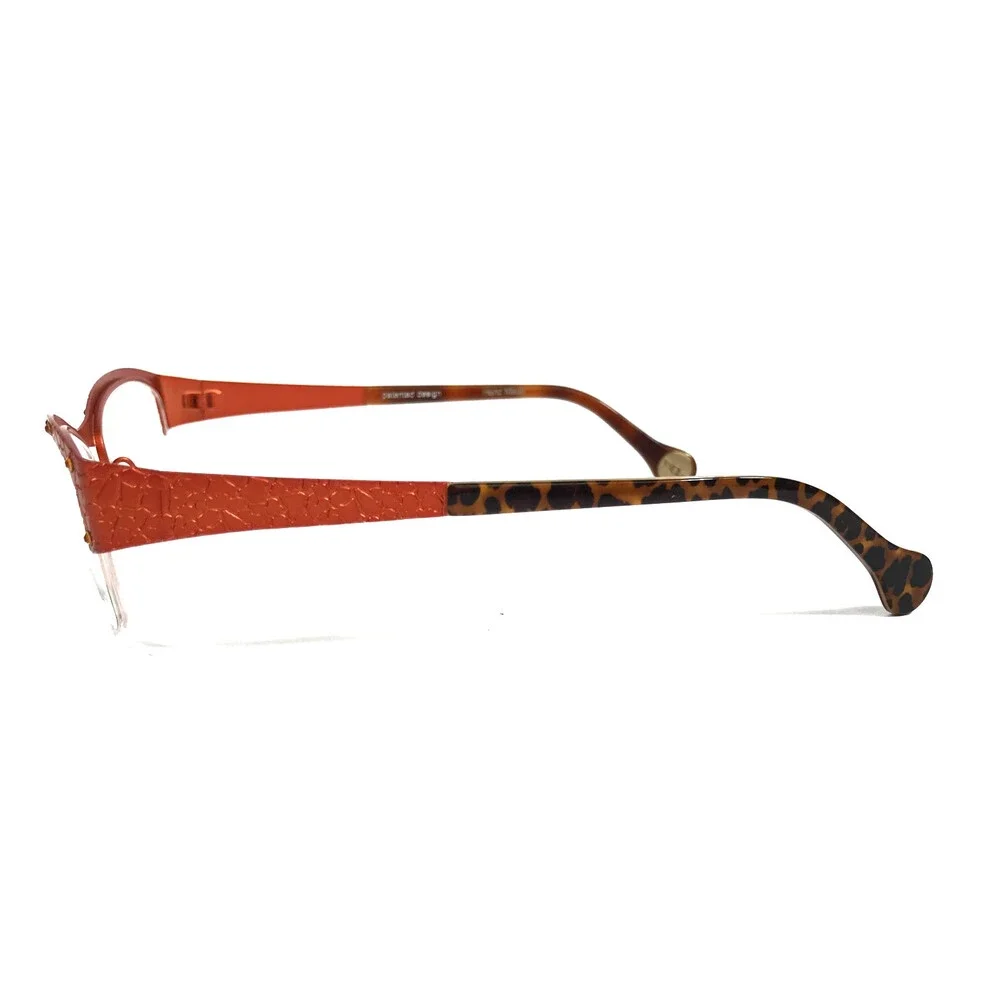 BOZ Eyeglasses Frames VIM 6060 Orange Cracked Earth Pattern Crystals 52-18-135